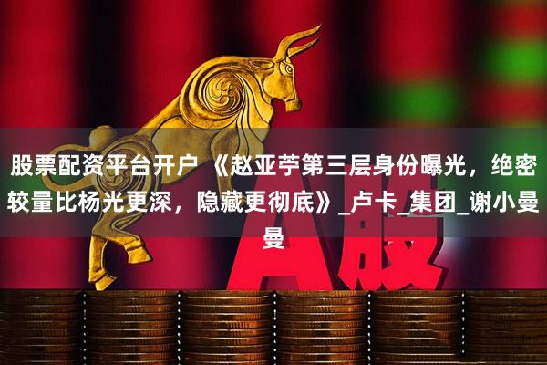 股票配资平台开户 《赵亚苧第三层身份曝光，绝密较量比杨光更深，隐藏更彻底》_卢卡_集团_谢小曼