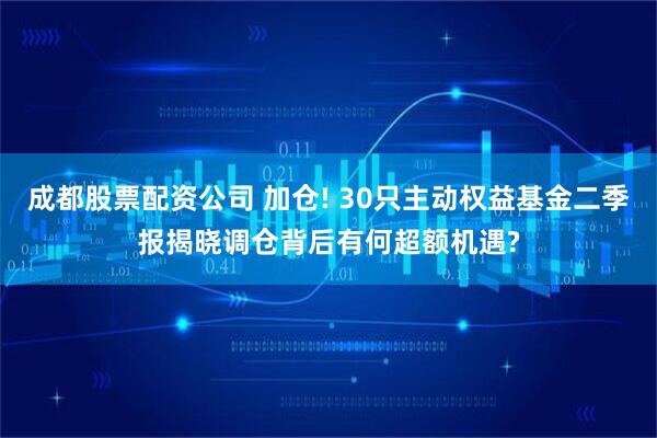 成都股票配资公司 加仓! 30只主动权益基金二季报揭晓调仓背后有何超额机遇?